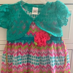 Dress with Croped Lace Cardigan